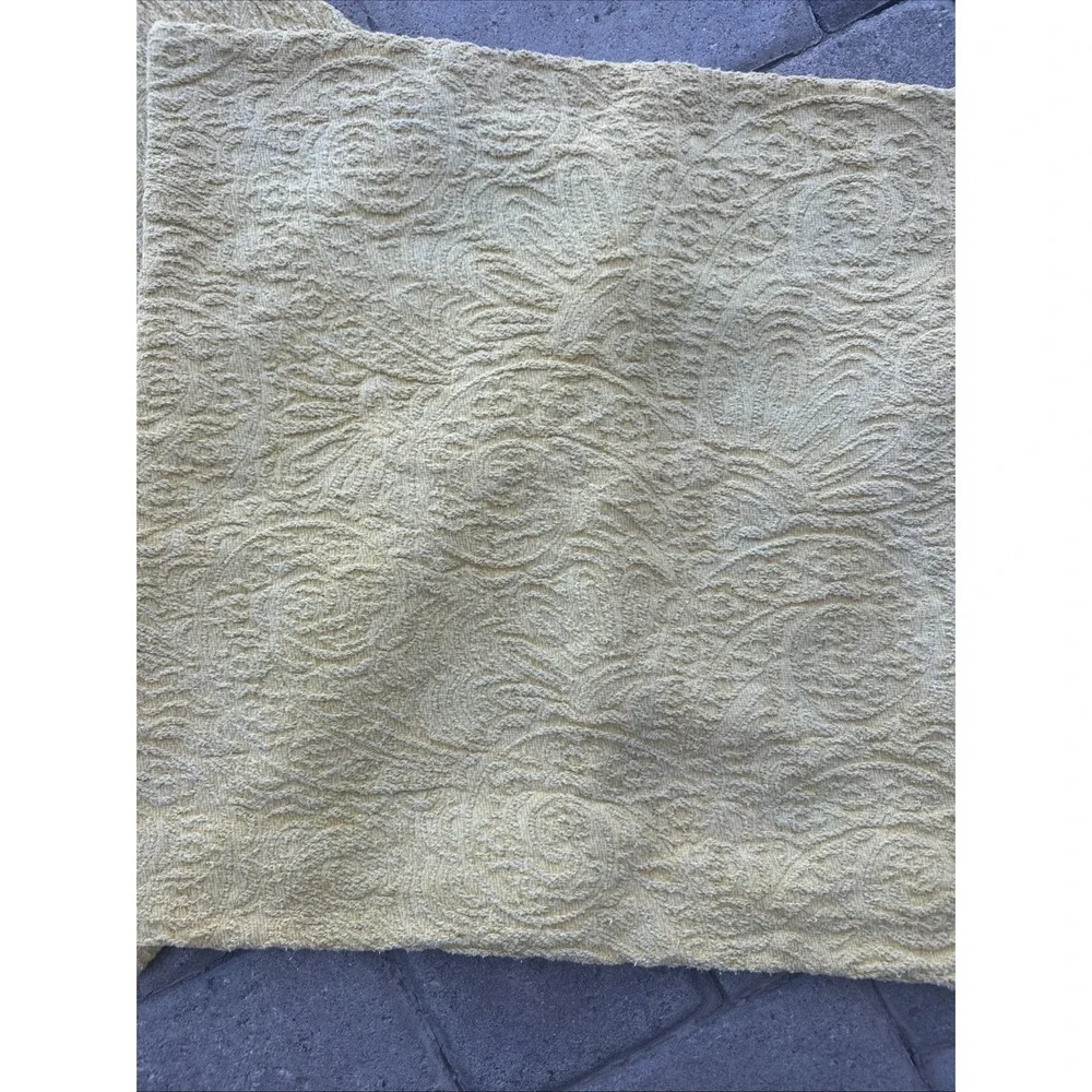 Pier One Set 2 Textured Yellow Damask Jacquard  Throw Pillow Cover 19x19 SPRING